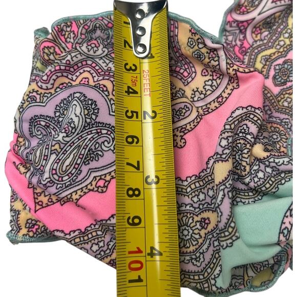 Victoria's Secret Strapless Bikini Top Pink & Blue Paisley Size Small S EUC - Picture 5 of 5